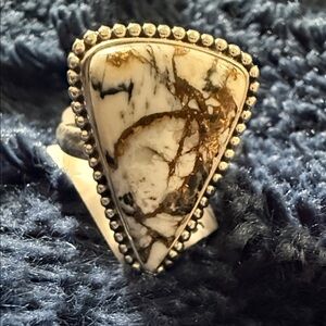 Sterling Silver White Howlite Statement Ring